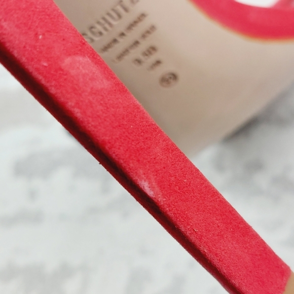 New SCHUTZ Linsey Ankle Strap High Heel Sandals In Club Red K950 - Picture 13 of 15